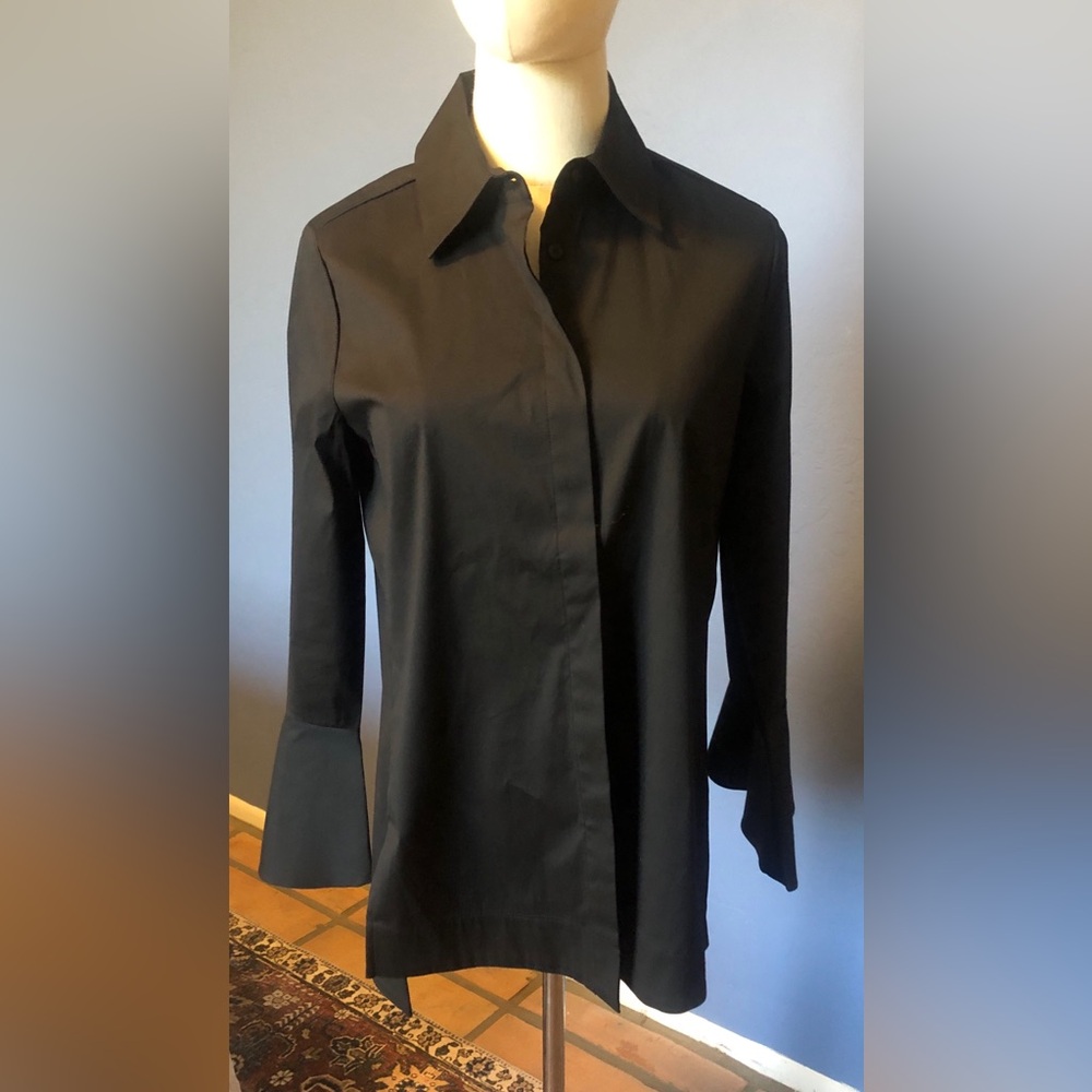 NWT Chico’s Black Label Poplin Top - Picture 7 of 9